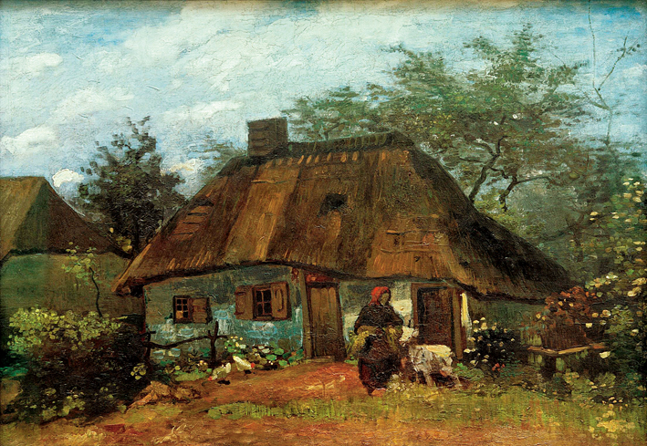  文森特·威廉·梵高  Vincent Willen Van Gogh ——小屋旁的女人与山羊